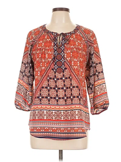 Pre-owned Fig And Flower 3/4 Sleeve T-shirt In Orange