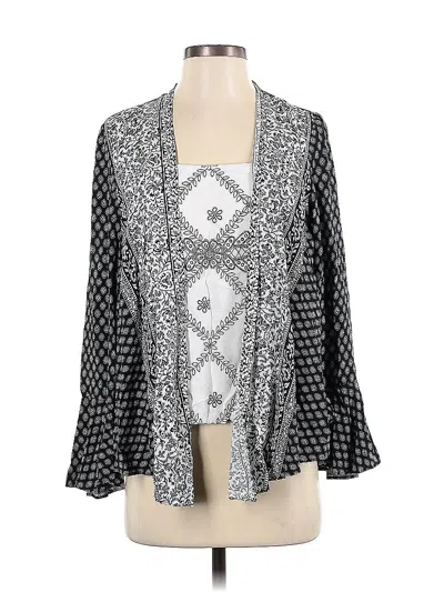 Pre-owned Fig And Flower Cardigan Sweater In Silver
