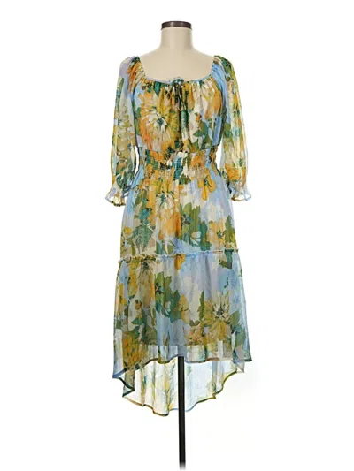 Pre-owned Fig And Flower Casual Dress In Blue