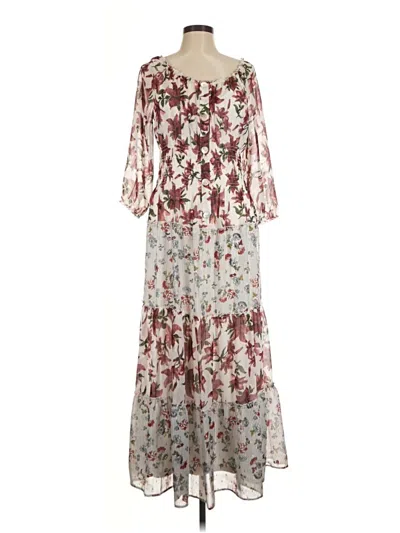 Pre-owned Fig And Flower Casual Dress In Burgundy