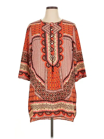 Pre-owned Fig And Flower Casual Dress In Orange