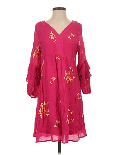 Pre-owned Fig And Flower Casual Dress In Pink