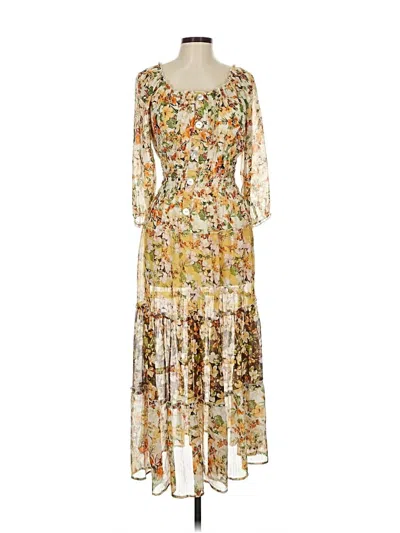 Pre-owned Fig And Flower Casual Dress In White