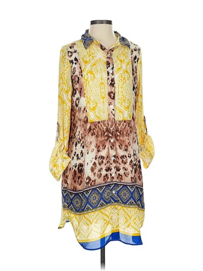 Pre-owned Fig And Flower Casual Dress In Yellow