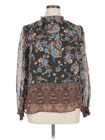 Pre-owned Fig And Flower Long Sleeve Blouse In Brown
