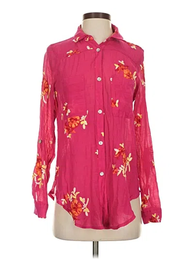 Pre-owned Fig And Flower Long Sleeve Blouse In Pink