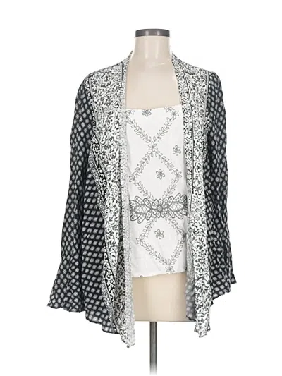 Pre-owned Fig And Flower Long Sleeve Blouse In Silver