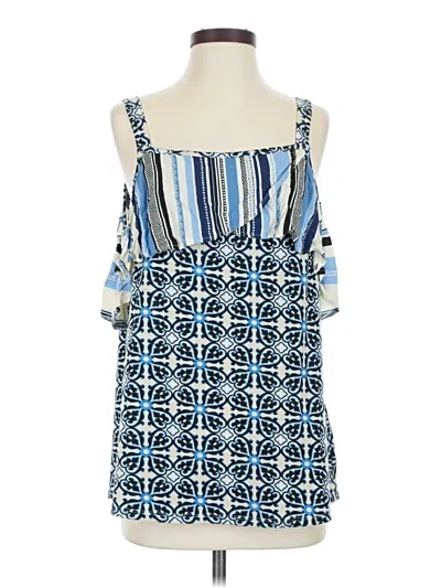 Pre-owned Fig And Flower Sleeveless Blouse In Blue