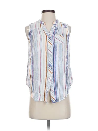 Pre-owned Fig And Flower Sleeveless Button Down Shirt In White