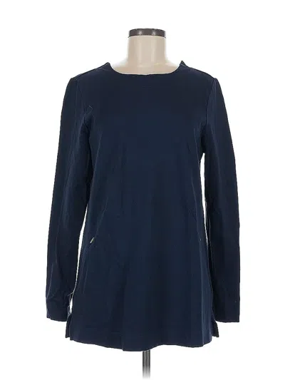 Pre-owned Fig Long Sleeve Top Blue Crew Neck Tops