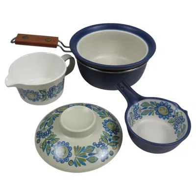 Pre-owned Figgjo Flint Norwegian  1970s “tor Viking” Fireproof Ceramic Cookware Set In Brown