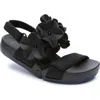 Figs By Figueroa Figs By Fiigueroa Figulous Flower Sandal In Black Fabric