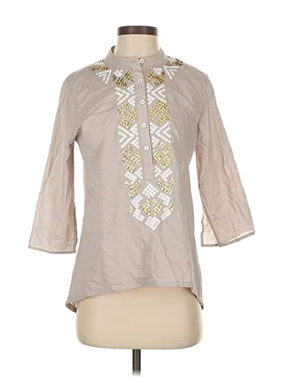 Pre-owned Figue 3/4 Sleeve Blouse In Brown