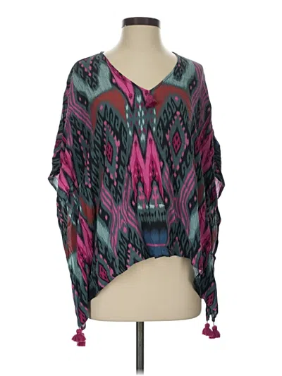 Pre-owned Figue 3/4 Sleeve Blouse In Teal
