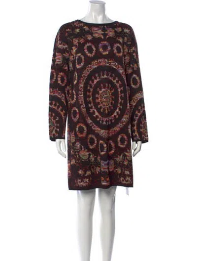 Pre-owned Figue Alpaca Mini Dress In Brown