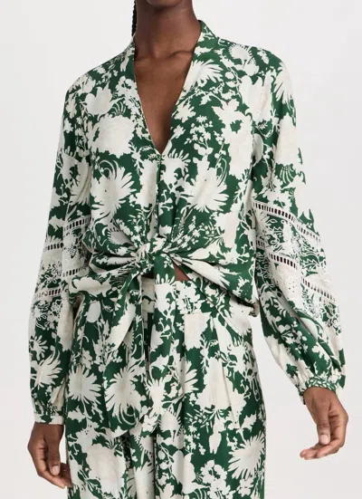 Figue Anastasia Knotted Blouse In Green