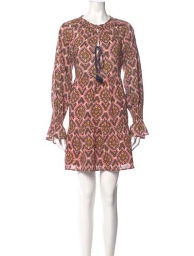 Pre-owned Figue Animal Print Mini Dress In Pink