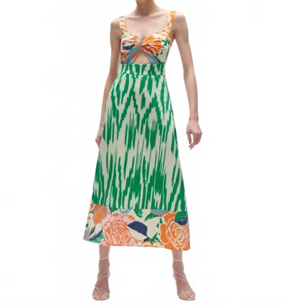 Figue Annette Dress In Ikat Jungle Green