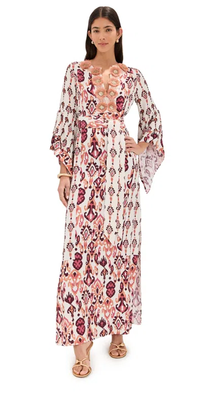 Figue Athena Dress Mystic Ikat Biscotti Beige In Multi