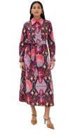 FIGUE BASSA DRESS FAN IKAT TRUE NAVY