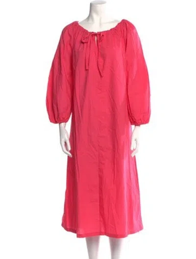 Pre-owned Figue Bateau Neckline Midi Length Dress W/ Tags In Pink