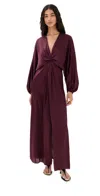 Figue Brenna Silk Dress Mulberry In Burgundy
