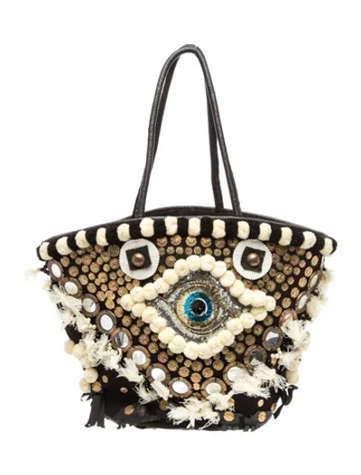 Pre-owned Figue Canvas Tote In Black