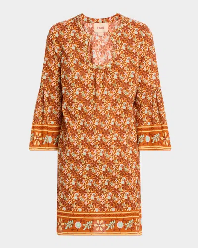 Figue Cortney Floral Flare-sleeve Mini Dress