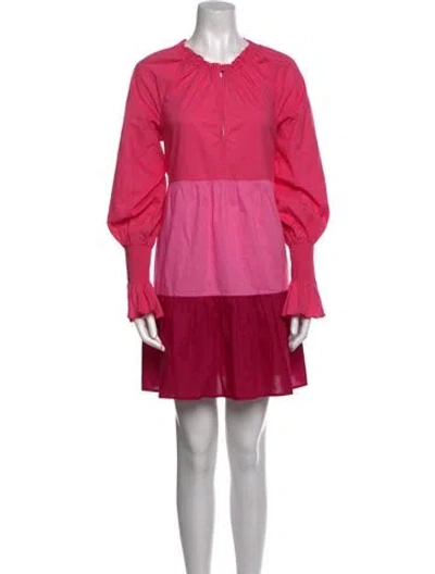 Pre-owned Figue Crew Neck Mini Dress In Pink