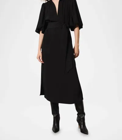 Figue Dani Midi Dress In Onyx Black In Burgundy