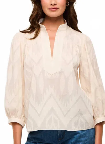 Figue Danilia V- Neck Top In Biscotti In White