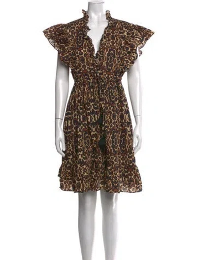 Pre-owned Figue Denissa Dress Knee-length Dress In Brown
