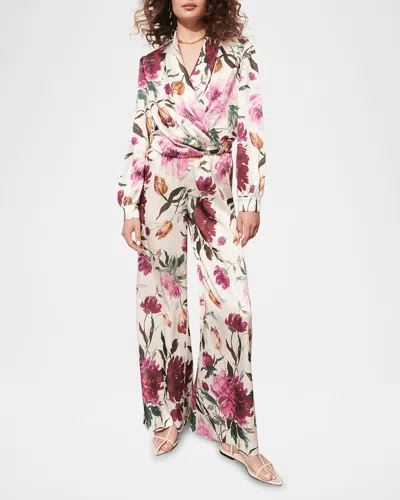 Figue Devon Floral-print Wide-leg Pull-on Pants In Ethereal Bloom Chalk