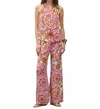 Figue Devon Straight Pant In Sunburst Medallion Azalea Pink In Multi