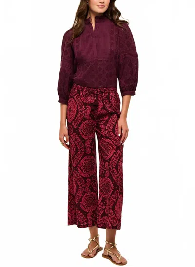 Figue Emilia Lace Top In Mulberry In Red