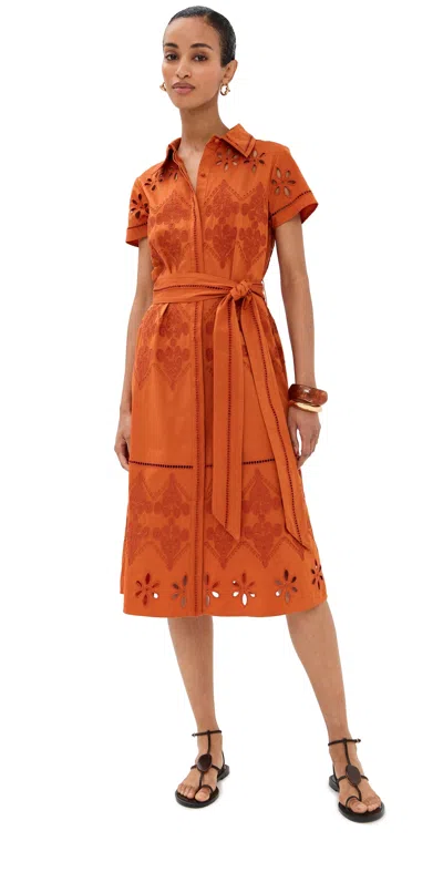 Figue Eva Dress Burnt Sienna In Orange