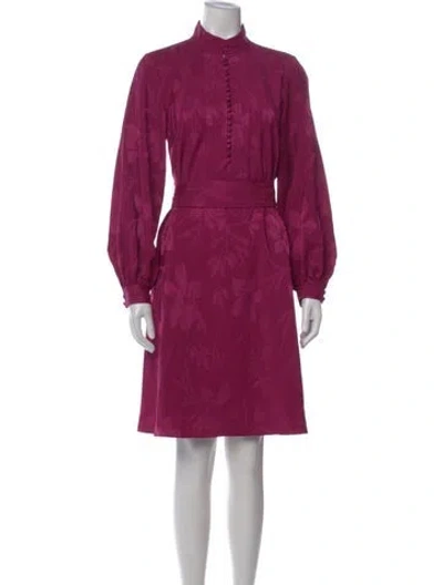 Pre-owned Figue Floral Print Knee-length Dress In Pink