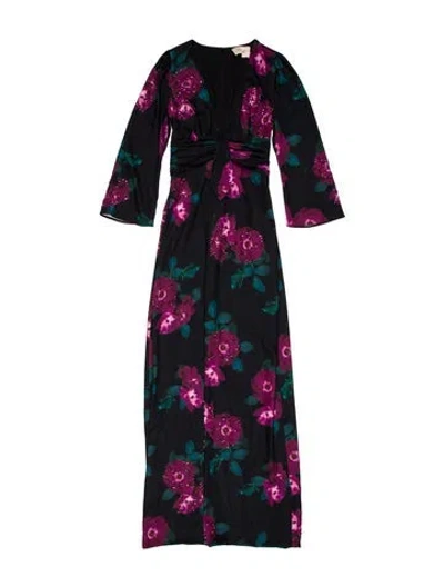 Pre-owned Figue Floral Print Long Dress In Multi