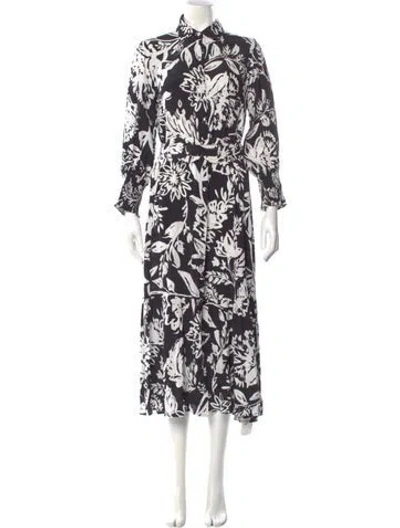 Pre-owned Figue Floral Print Long Dress In Multi