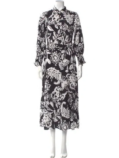 Pre-owned Figue Floral Print Long Dress In Multi