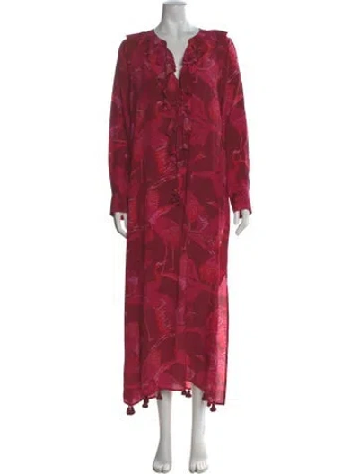 Pre-owned Figue Floral Print Long Dress In Multi