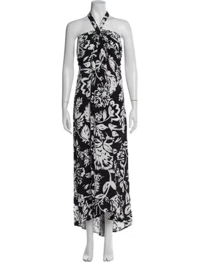 Pre-owned Figue Floral Print Long Dress In Multi