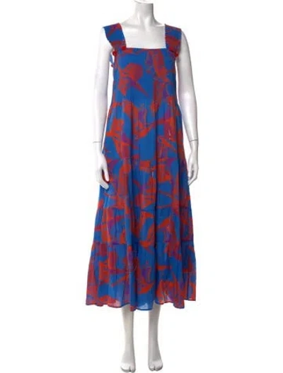 Pre-owned Figue Floral Print Long Dress In Multi