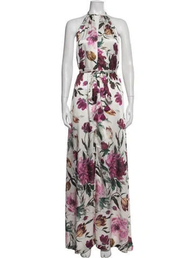Pre-owned Figue Floral Print Long Dress In Multicolor