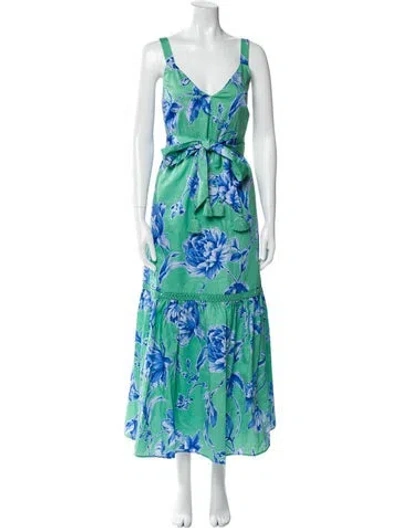 Pre-owned Figue Floral Print Long Dress W/ Tags In Multi