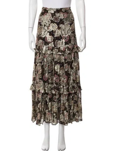 Pre-owned Figue Floral Print Long Skirt W/ Tags In Multicolor