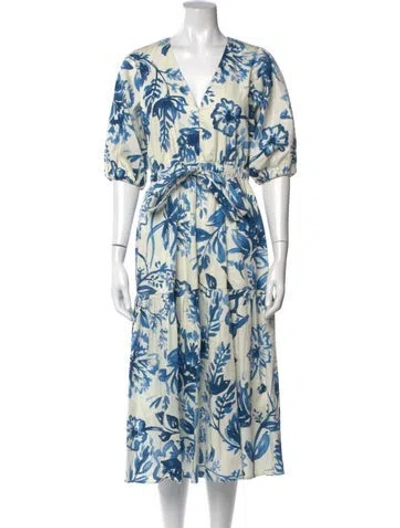 Pre-owned Figue Floral Print Midi Length Dress