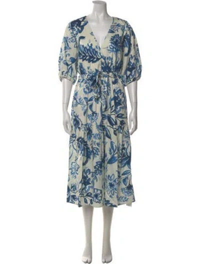 Pre-owned Figue Floral Print Midi Length Dress