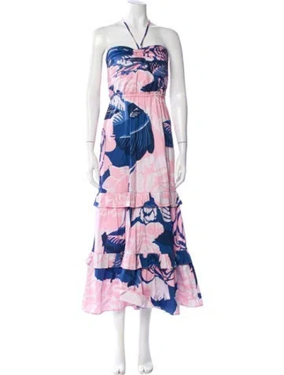 Pre-owned Figue Floral Print Midi Length Dress In Multi
