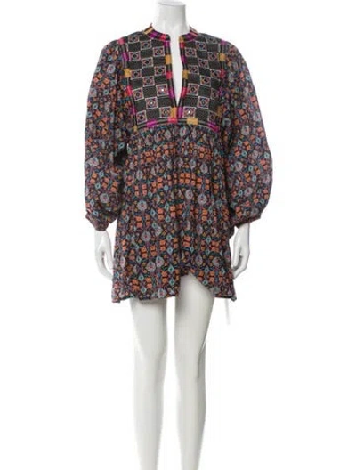 Pre-owned Figue Floral Print Mini Dress In Multi